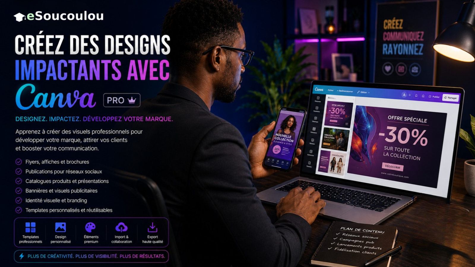 Canva Pro pour commerçants : flyers, stories et catalogues pro en 2h