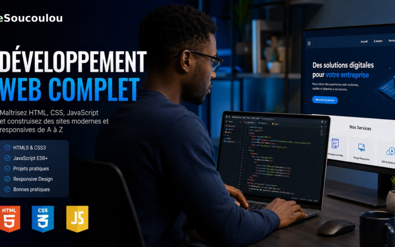 Développement web complet : HTML, CSS, JavaScript — ton premier site en 4 semaines
