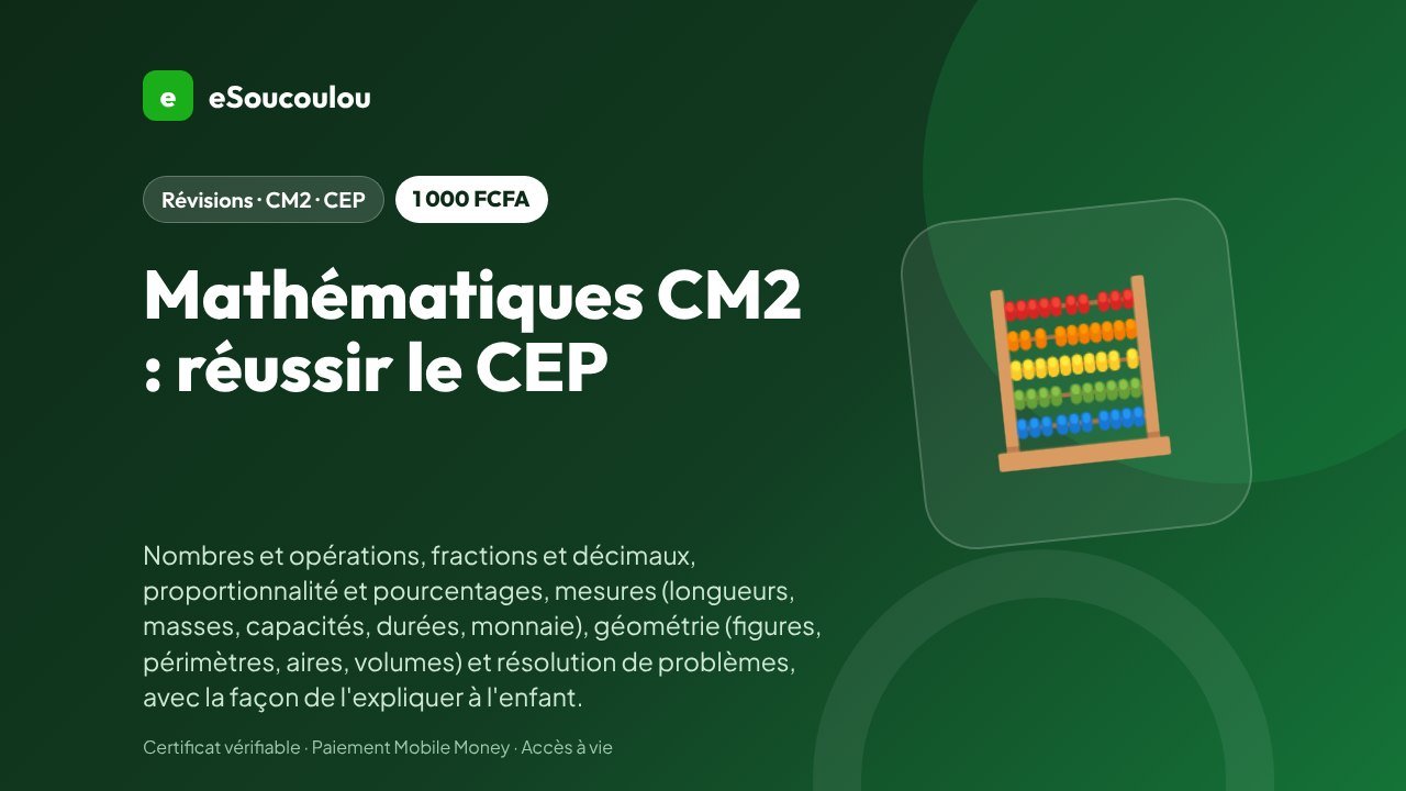Pack Réussir le CEP